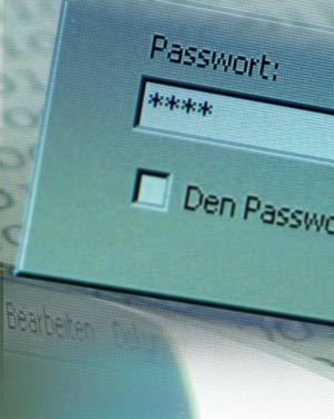 Bildschirm, im Vordergrund Loginfenster im Ausschnitt Bildschirm, im Vordergrund Loginfenster im Ausschnitt