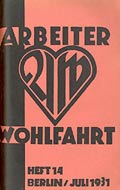 Titelblatt, AWO, Ausgabe 1931 Titelblatt, AWO, Ausgabe 1931