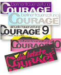 Titelschrift Courage in verschiedensten Variationen Titelschrift Courage in verschiedensten Variationen