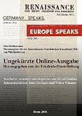 Titelgrafik: Europe speaks, germany speaks, Renaissance Titelgrafik: Europe speaks, germany speaks, Renaissance