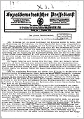 Titelblatt Sozialdemokratischer Pressedienst Dezember 1928