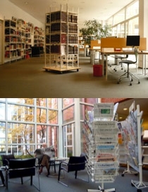 Blick in die Rume der Bibliothek